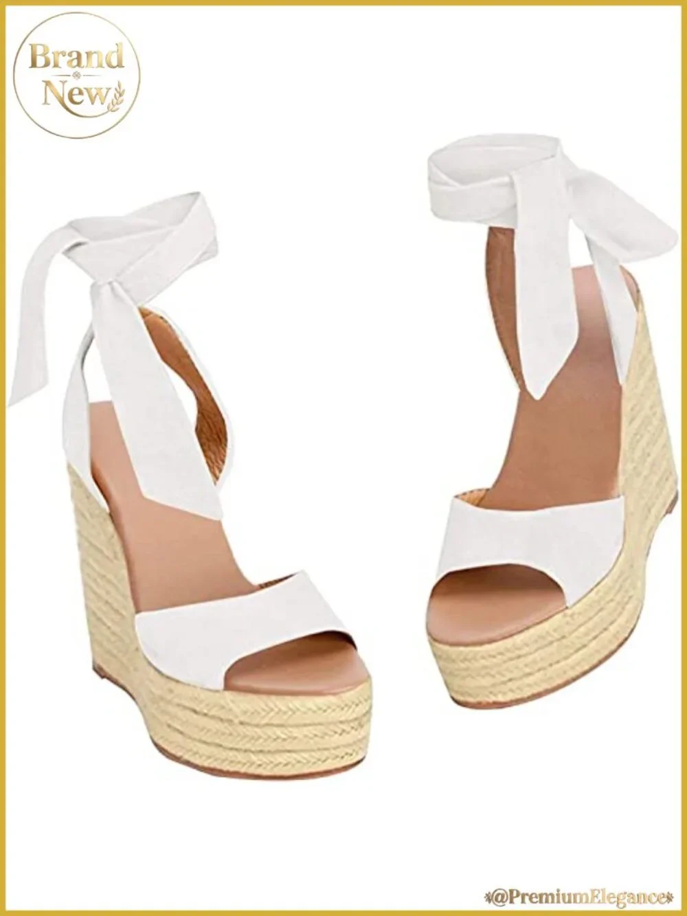 Platform Espadrille Wedges Open Toe Ankle Strap Buckle Up High Heel Sandals